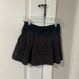 Lululemon Skirt Womens 4 Tall Black Pace Rival Mid Rise Short Lined Tennis Golf